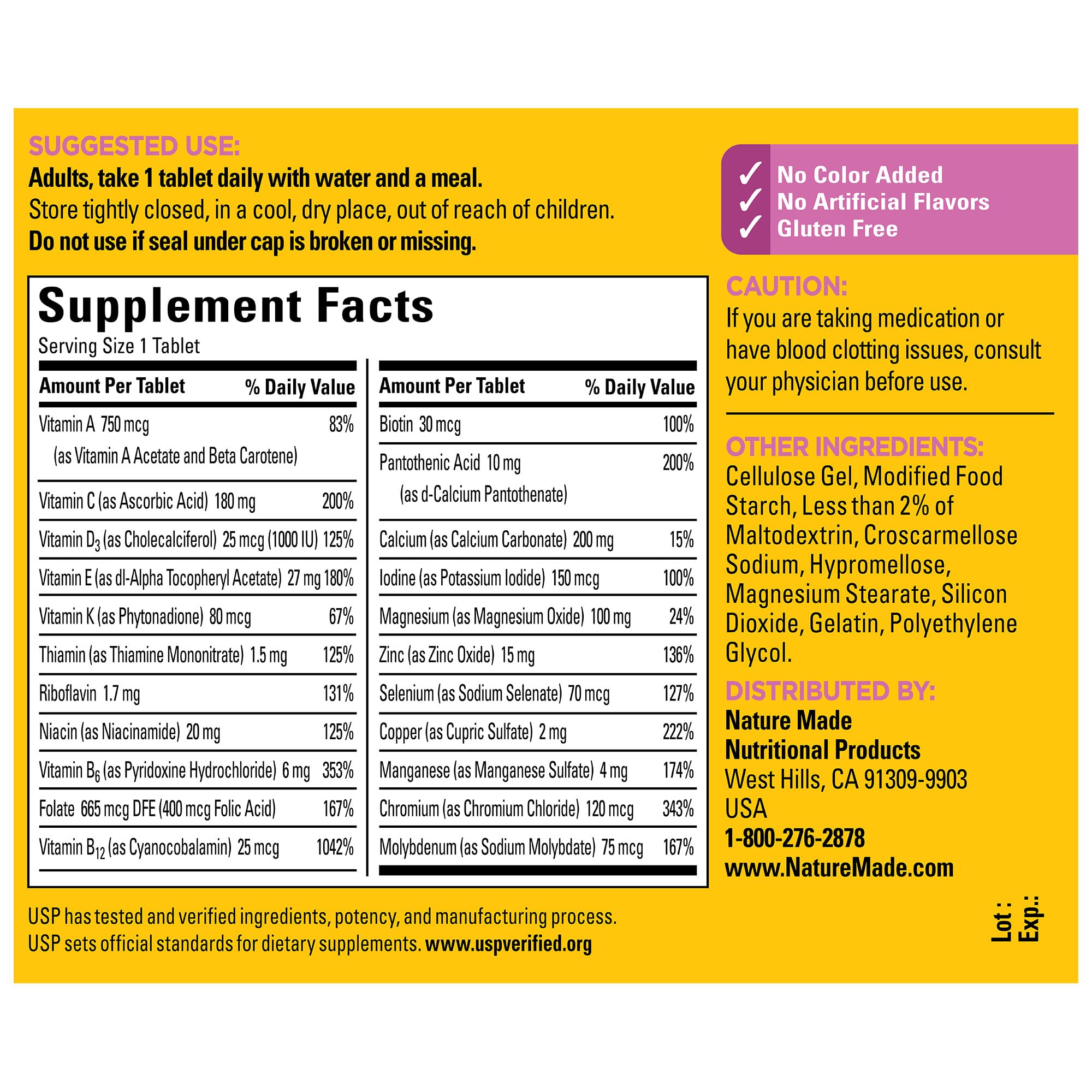 Nature Made Multivitamin For Women 50+ No Iron, Multivitamins for Women 50 Plus, Daily Nutritional Support, Nature Made Multi Vitamins, 90 Tablets, 90 Day Supply - TrustMedUSA
