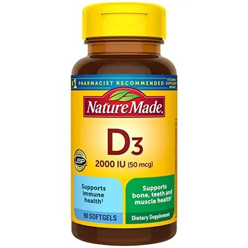 Nature Made Vitamin D3 2000 IU (50 mcg), Dietary Supplement for Bone, Teeth, Muscle - TrustMedUSA