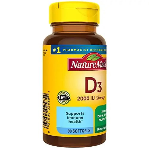 Nature Made Vitamin D3 2000 IU (50 mcg), Dietary Supplement for Bone, Teeth, Muscle - TrustMedUSA
