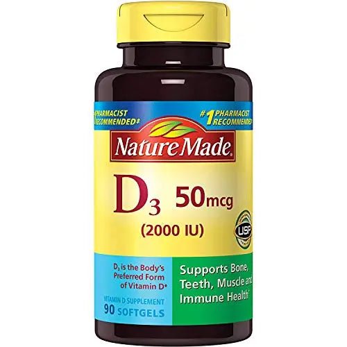 Nature Made Vitamin D3 2000 IU Liquid Softgels 90 ea (Pack of 2) - TrustMedUSA