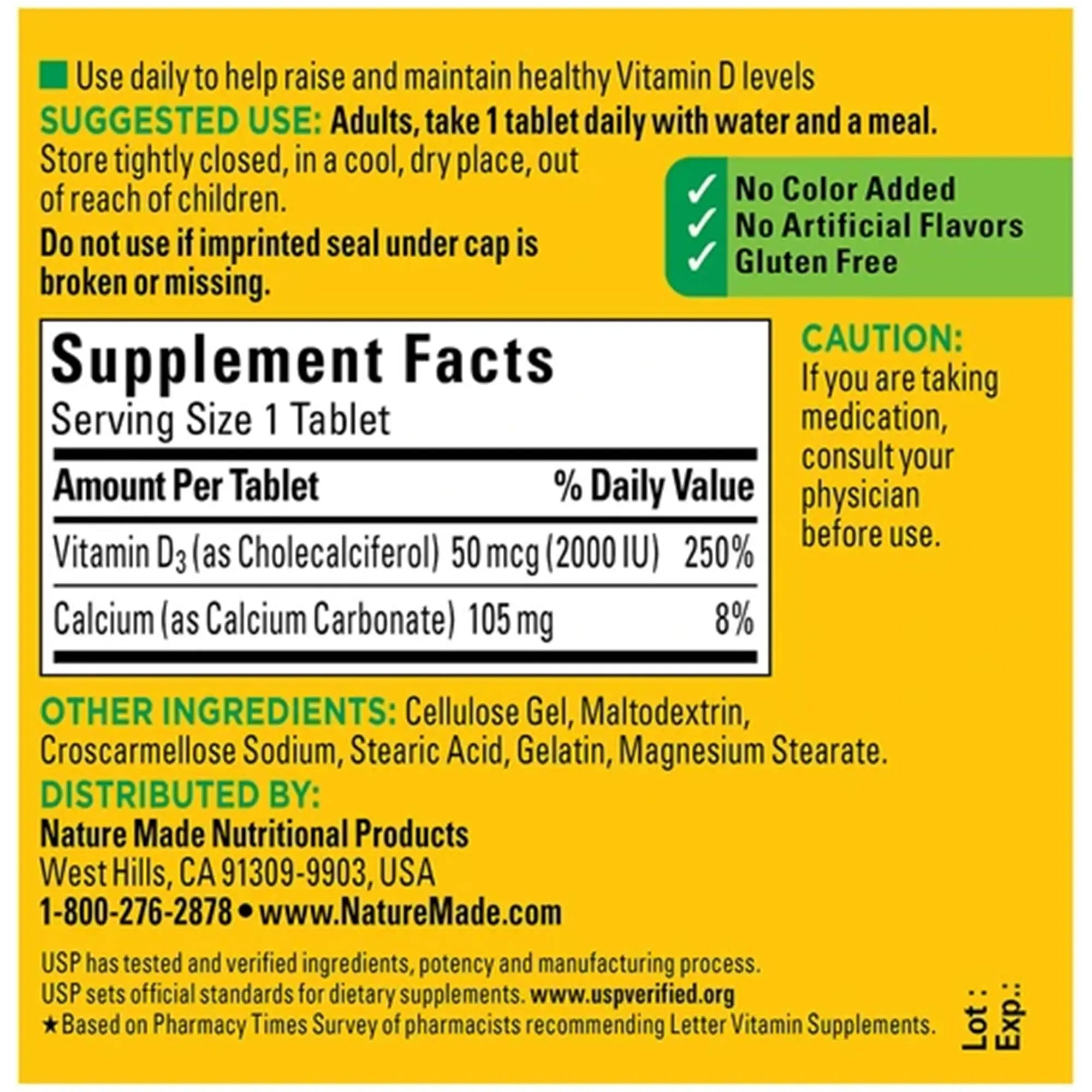 Nature Made Vitamin D3 2000iu 320 Ct. Soft Gels (Packaging May Vary) - TrustMedUSA