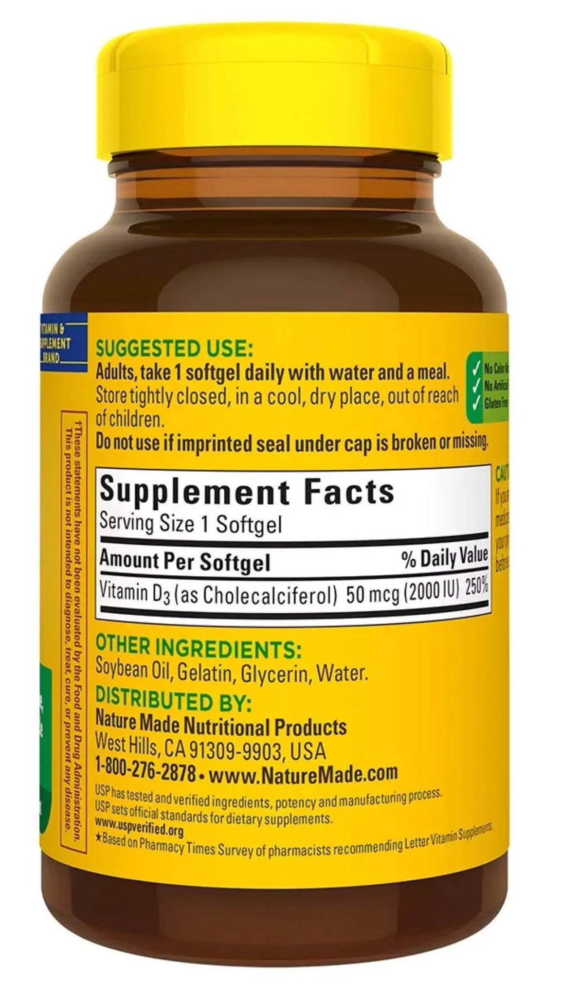Nature Made Vitamin D3 2000iu 320 Ct. Soft Gels (Packaging May Vary) - TrustMedUSA