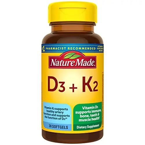 Nature Made Vitamin D3 K2, 5000 IU (125 mcg) Vitamin D, Dietary Supplement for Bone - TrustMedUSA
