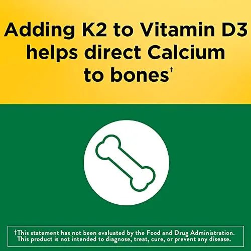 Nature Made Vitamin D3 K2, 5000 IU (125 mcg) Vitamin D, Dietary Supplement for Bone - TrustMedUSA