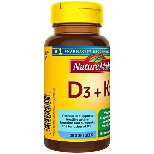 Nature Made Vitamin D3 K2, 5000 IU (125 mcg) Vitamin D, Dietary Supplement for Bone - TrustMedUSA