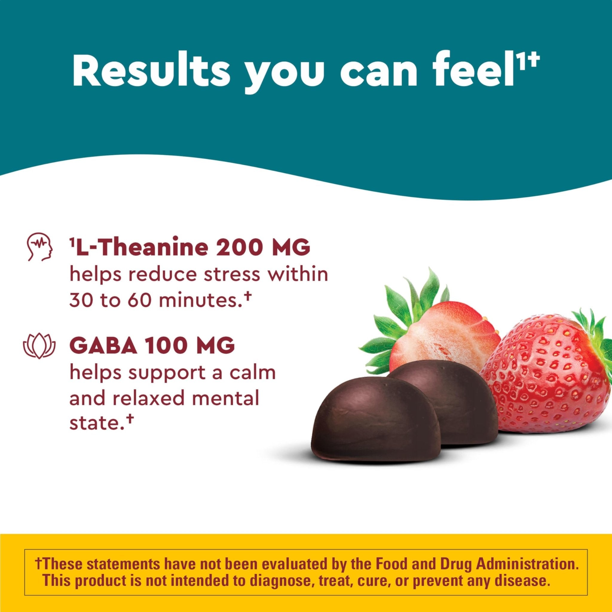 Nature Made Wellblends Stress Relief Gummies, L theanine 200mg to Help Reduce Stress, with GABA 100mg, Same Day Stress Support, 40 Strawberry Flavor Gummies - TrustMedUSA