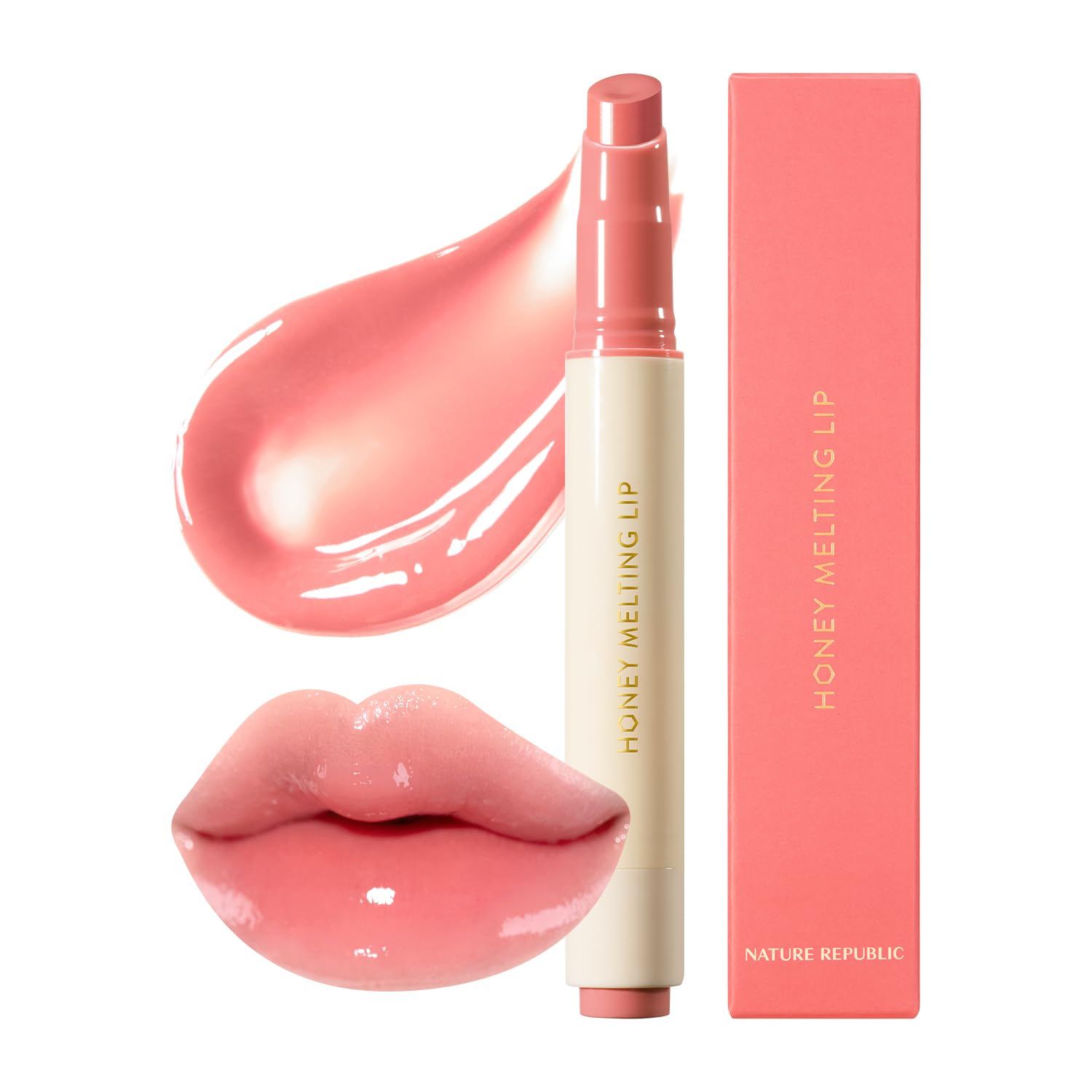 Nature Republic HONEY MELTING LIP (02 FIG) SOFT LIP STICK, Hydrating Gloss, Moisturizing balms, Sheer tint, Shine & Nude, Glowy Finish, korean make up - TrustMedUSA