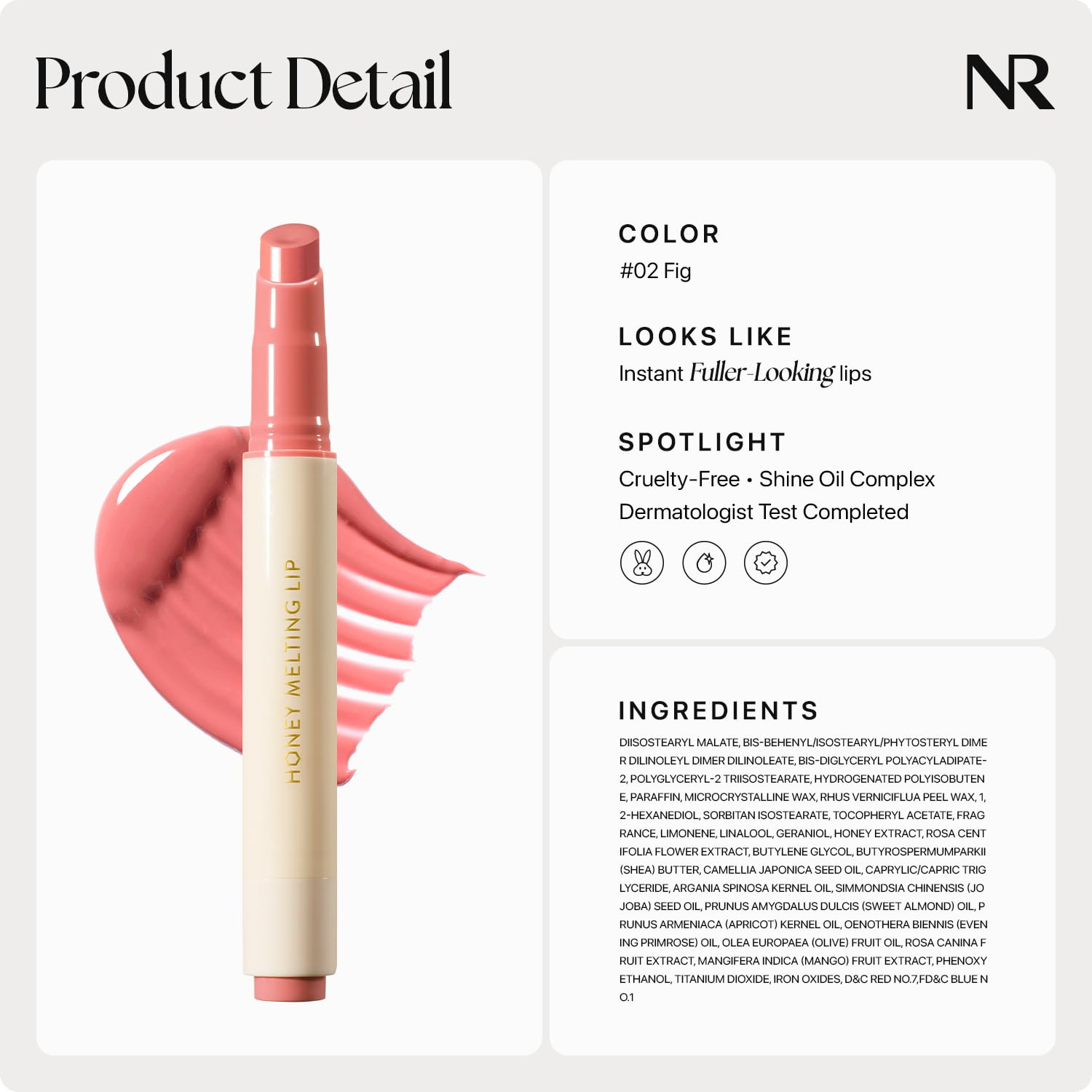 Nature Republic HONEY MELTING LIP (02 FIG) SOFT LIP STICK, Hydrating Gloss, Moisturizing balms, Sheer tint, Shine & Nude, Glowy Finish, korean make up - TrustMedUSA