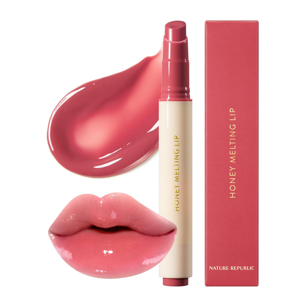 Nature Republic HONEY MELTING LIP (03 BERRY) SOFT LIP STICK, Hydrating Gloss, Moisturizing balms, Sheer tint, Shine & Glowy Finish, korean make up - TrustMedUSA
