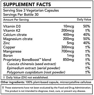 Nature Restore BoneBoost, Natural Bone Health Supplement, 60 Capsules, Manufactured in USA, Non GMO, Gluten Free - TrustMedUSA