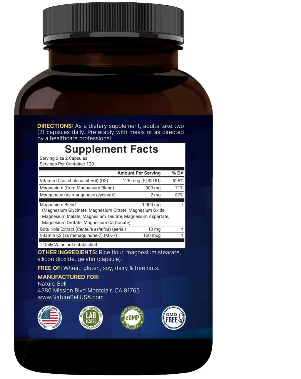NatureBell 12-in-1 Magnesium Complex 1000mg, 4-Months Supply – Magnesium Glycinate, Citrate, Taurate, Malate, & More – High Absorption Formula for Men & Women – Chelated & Purified – 240 Capsules - TrustMedUSA
