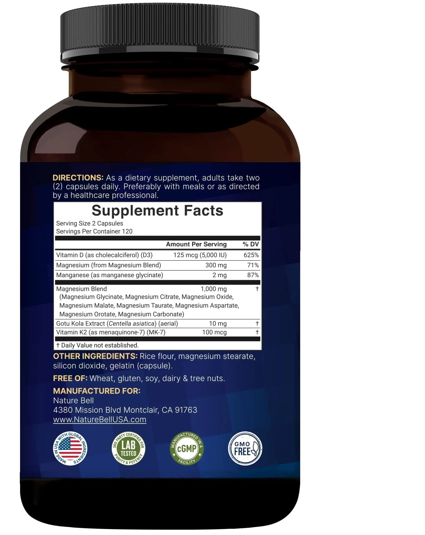 NatureBell 12-in-1 Magnesium Complex 1000mg, 4-Months Supply – Magnesium Glycinate, Citrate, Taurate, Malate, & More – High Absorption Formula for Men & Women – Chelated & Purified – 240 Capsules - TrustMedUSA