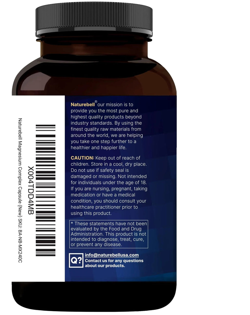 NatureBell 12-in-1 Magnesium Complex 1000mg, 4-Months Supply – Magnesium Glycinate, Citrate, Taurate, Malate, & More – High Absorption Formula for Men & Women – Chelated & Purified – 240 Capsules - TrustMedUSA