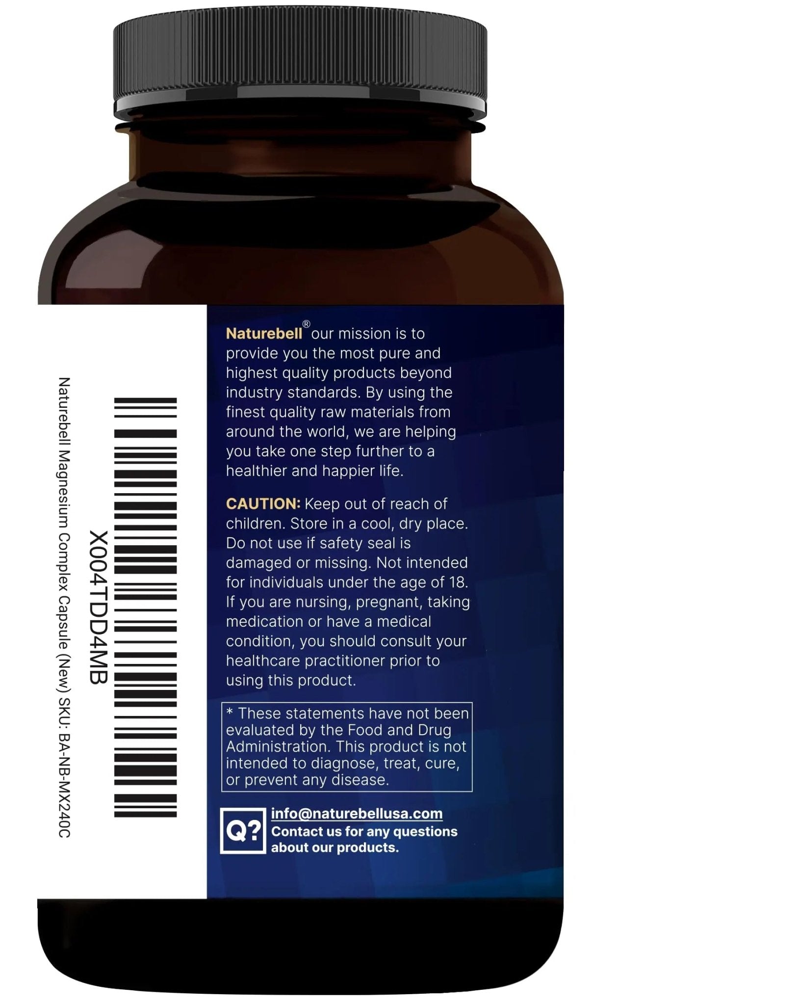 NatureBell 12-in-1 Magnesium Complex 1000mg, 4-Months Supply – Magnesium Glycinate, Citrate, Taurate, Malate, & More – High Absorption Formula for Men & Women – Chelated & Purified – 240 Capsules - TrustMedUSA