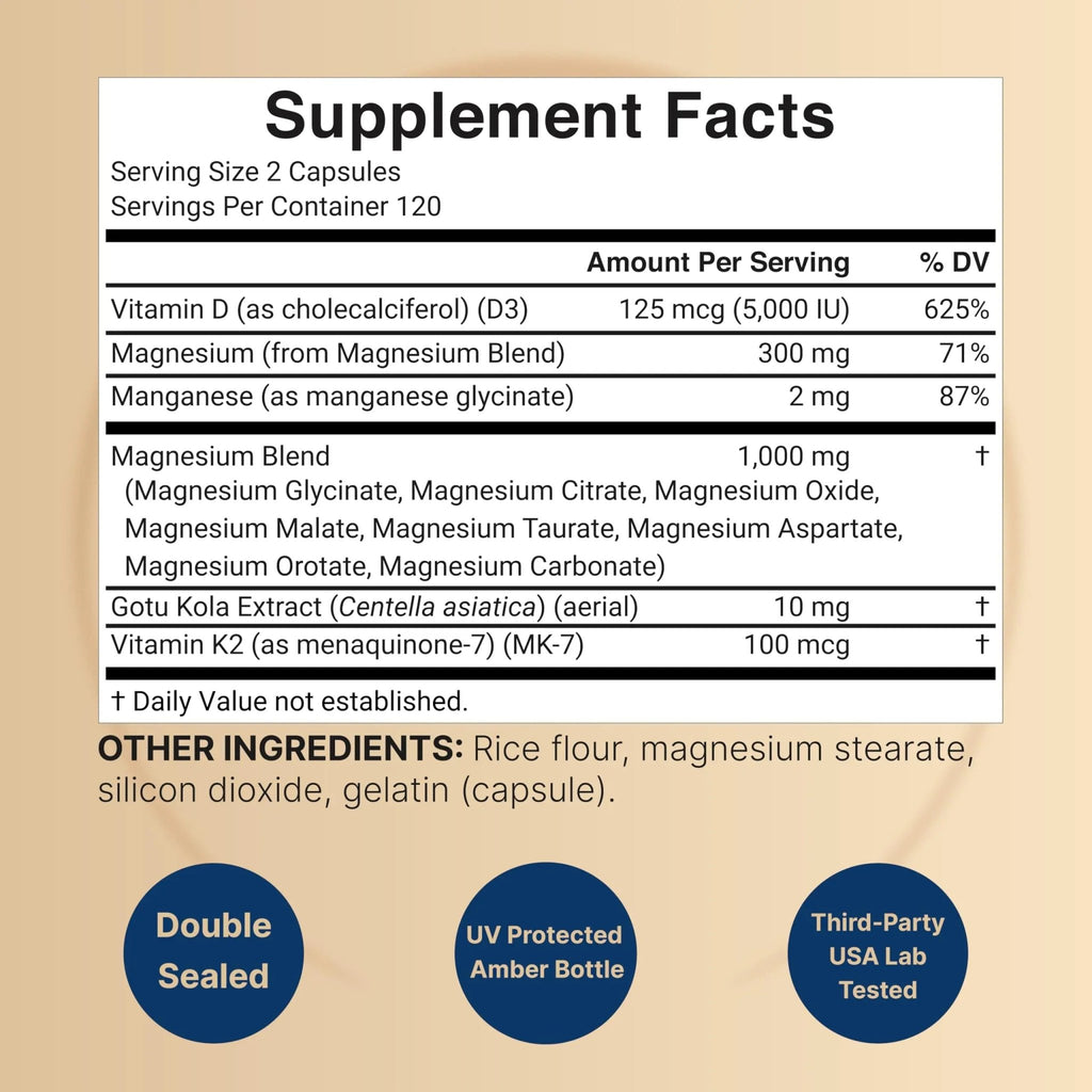 NatureBell 12-in-1 Magnesium Complex 1000mg, 4-Months Supply – Magnesium Glycinate, Citrate, Taurate, Malate, & More – High Absorption Formula for Men & Women – Chelated & Purified – 240 Capsules - TrustMedUSA