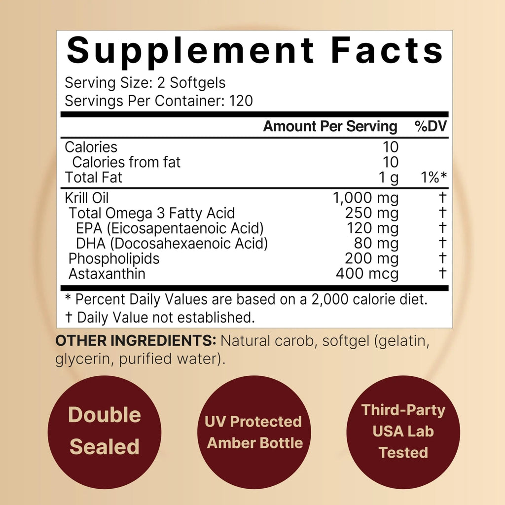 NatureBell Antarctic Krill Oil 1000mg Supplement, 240 Softgels, Natural Source of Omega-3 - TrustMedUSA