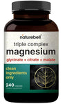 NatureBell Magnesium Complex for Women & Men 1,000mg Per Serving – 240 Capsules – Triple Magnesium Complex with Glycinate, Citrate & Malate – Chelated & Purified – Non‑GMO, Filler Free - TrustMedUSA