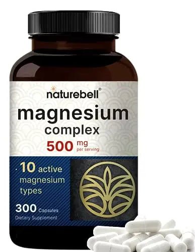 NatureBell Magnesium Complex Supplement 500mg, 300 Capsules | 10 Active Forms - TrustMedUSA