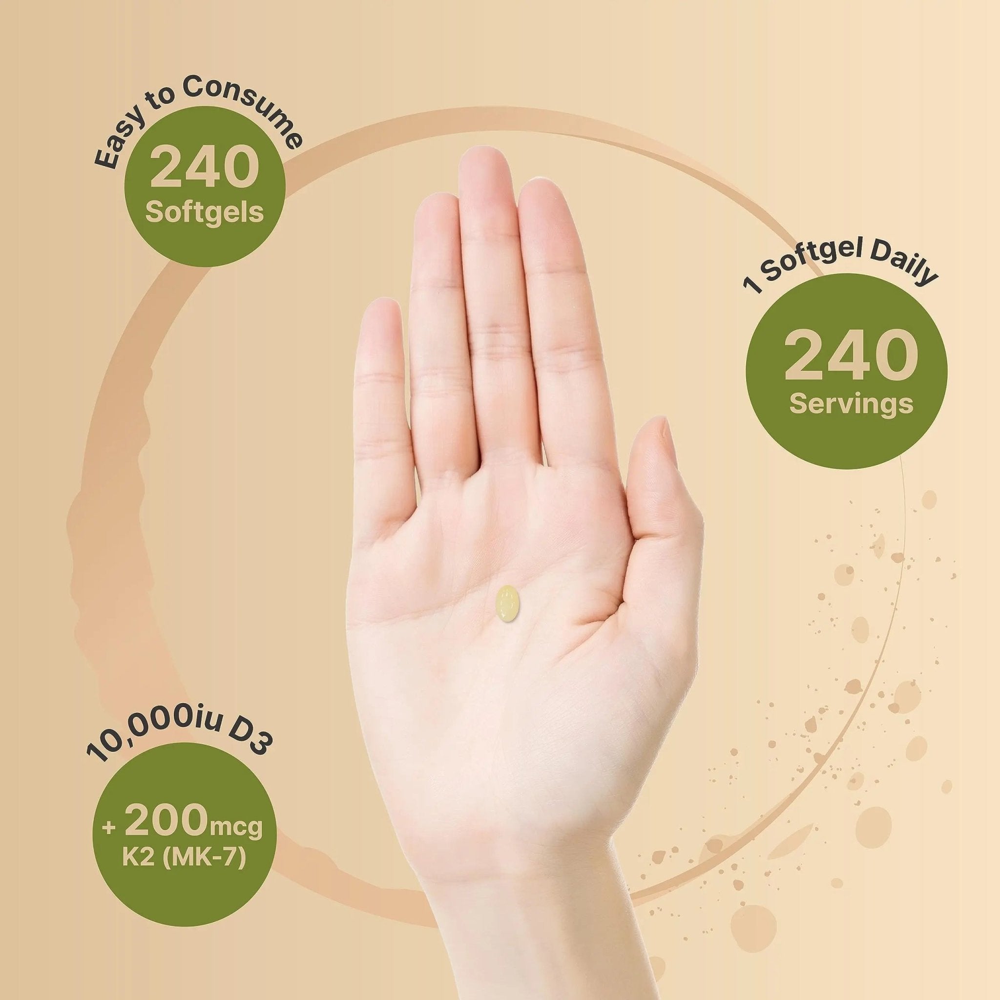NatureBell Vitamin D3 K2 (10,000 IU Vitamin D + 200mcg Vitamin K MK-7) 240 Softgels - TrustMedUSA