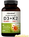 NatureBell Vitamin D3 K2 (10,000 IU Vitamin D + 200mcg Vitamin K MK-7) 240 Softgels - TrustMedUSA