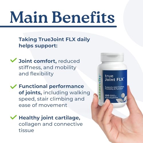 NatureCity True-Joint FLX Joint Supplement Formula (120 Capsules) | TamaFlex, NEM Eggshell Membrane, Levagen+ PEA & CuberUp | Supports Joint Comfort, Flexibility, Mobility, Function & Cartilage Health - TrustMedUSA