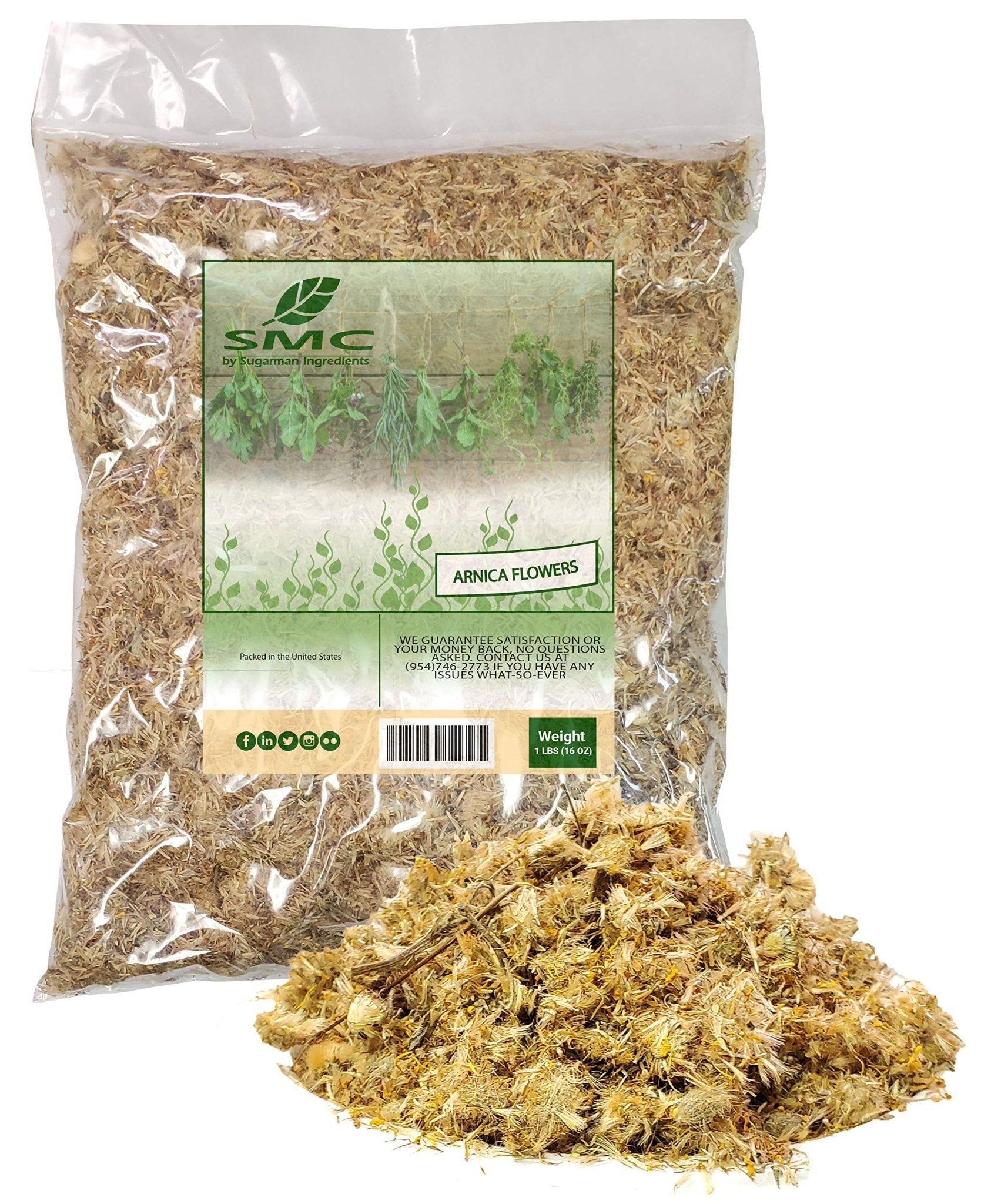 Naturejam Arnica Flowers-Arnica Mexicano 1 Pound-Mountain Daisy, Leopards Bane Bulk Bag - TrustMedUSA