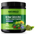 NATURELO Raw Greens Superfood Powder - Wild Berry Flavor - Boost Ener - TrustMedUSA
