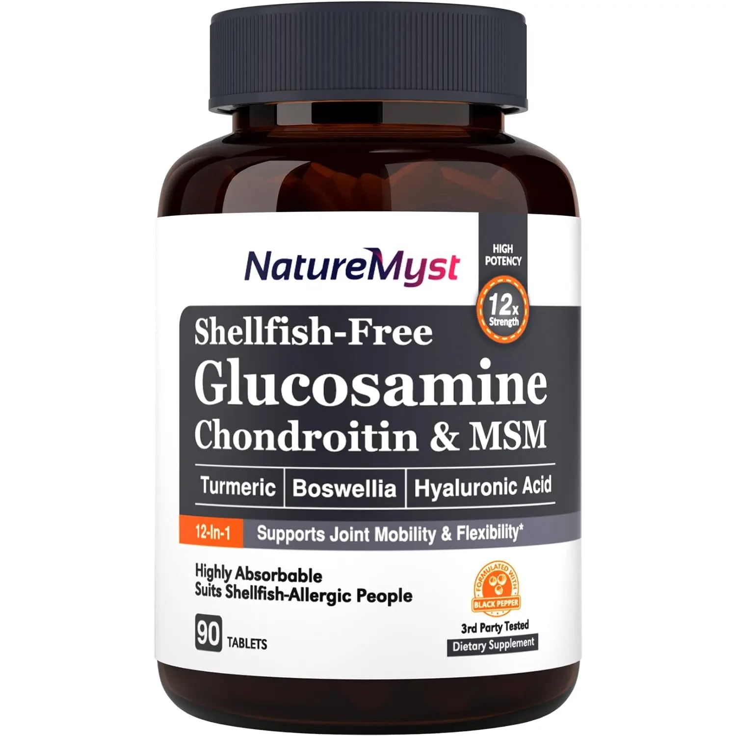 NatureMyst Glucosamine Chondroitin & MSM, Turmeric, Boswellia, Collagen, Hyaluronic - TrustMedUSA