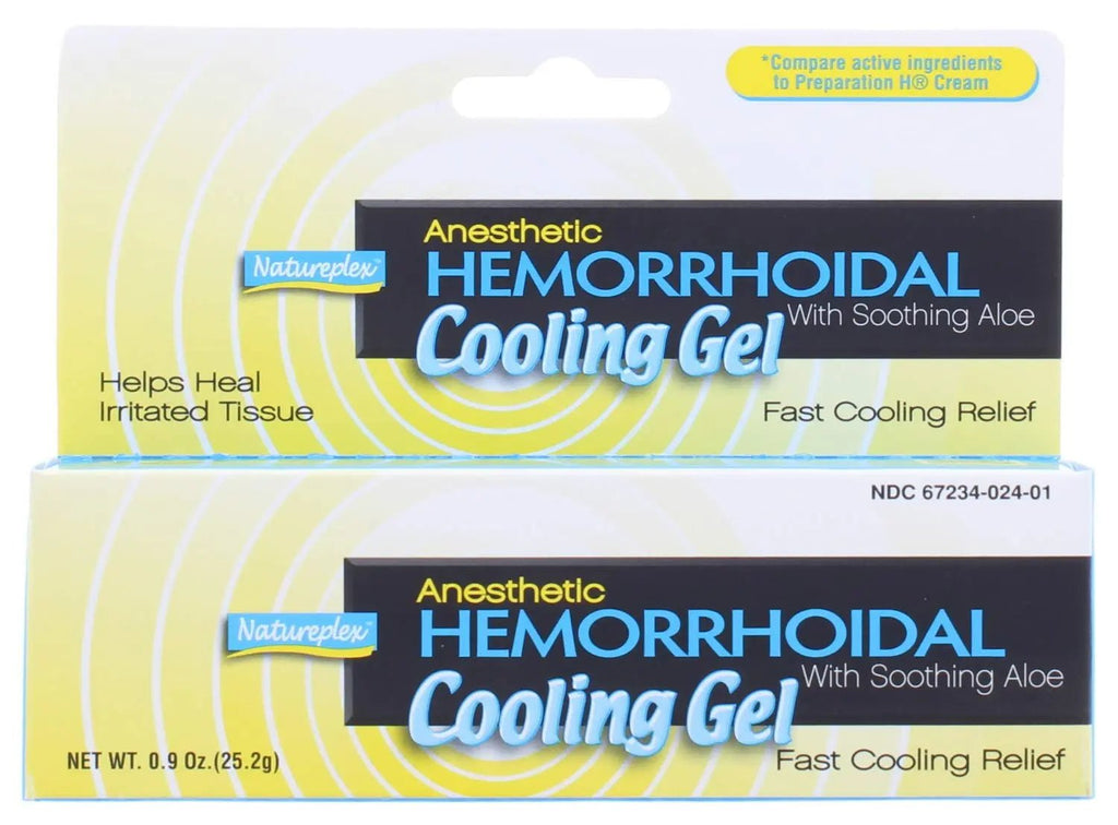 Natureplex Anesthetic Hemorrhoidal Cooling Gel 0.9 oz (2 Pack) – Witch Hazel & Phenylephrine, Soothing Aloe Formula for Temporary Itching, Burning & Swelling Relief - Made in USA - TrustMedUSA