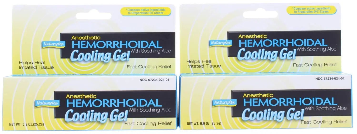 Natureplex Anesthetic Hemorrhoidal Cooling Gel 0.9 oz (2 Pack) – Witch Hazel & Phenylephrine, Soothing Aloe Formula for Temporary Itching, Burning & Swelling Relief - Made in USA - TrustMedUSA