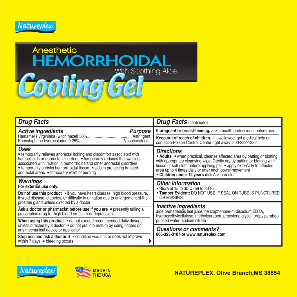 Natureplex Anesthetic Hemorrhoidal Cooling Gel with Soothing Aloe (6 Pack) - TrustMedUSA