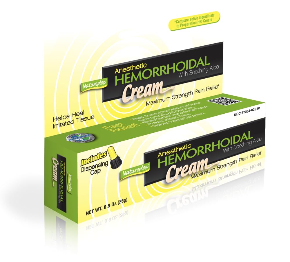 Natureplex Hemorrhoidal Cream 0.9 oz – Phenylephrine 0.25% & Pramoxine 1% Anesthetic Blend to Help Relieve Itching, Burning & Soreness - Made in USA - TrustMedUSA