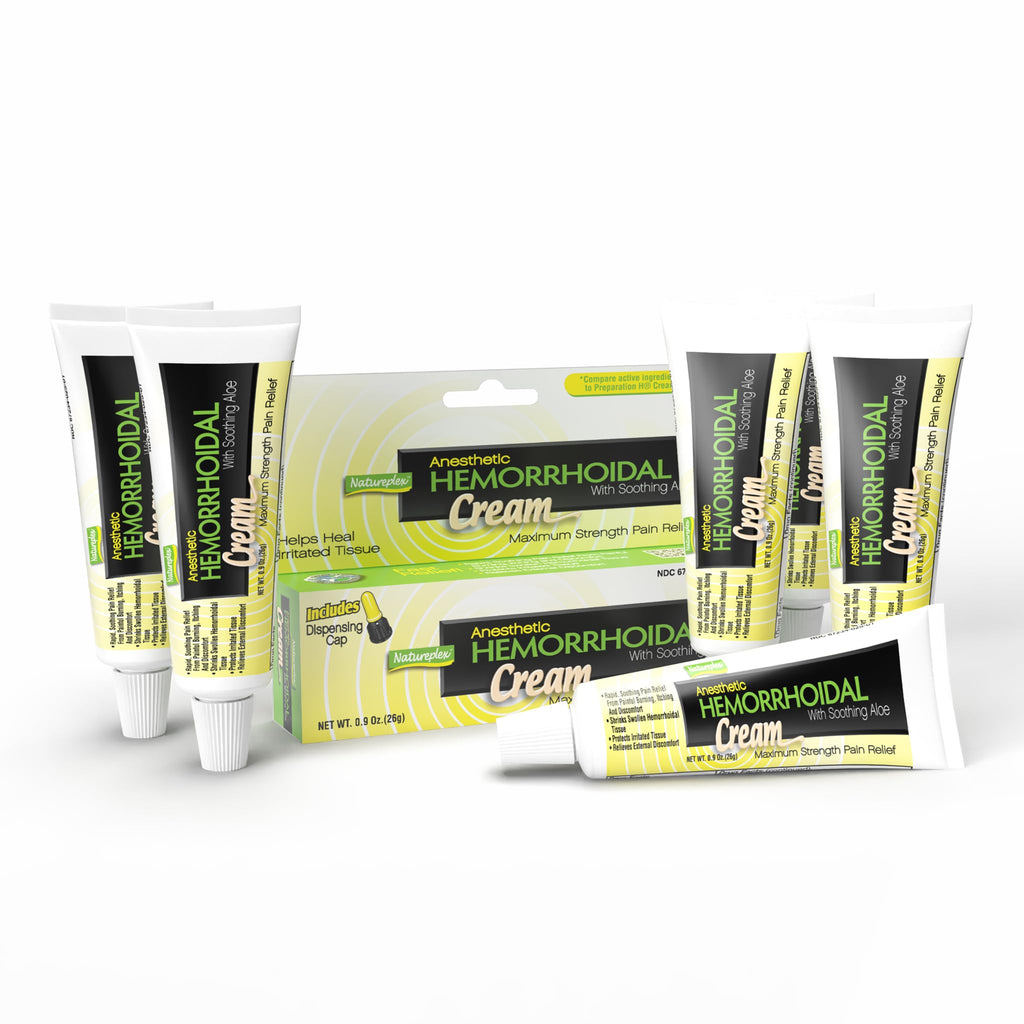 Natureplex Hemorrhoidal Cream for Itching, Burning and Discomfort Relief, 0.9 oz (Pack of 6) - Made in USA - TrustMedUSA
