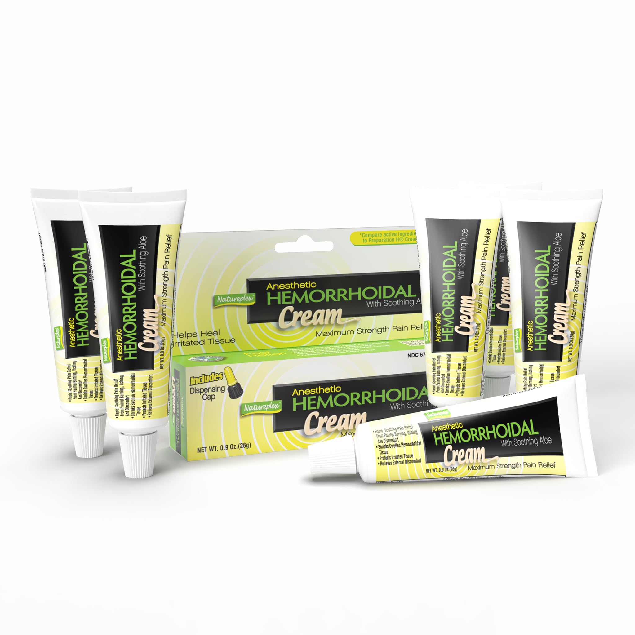 Natureplex Hemorrhoidal Cream for Itching, Burning and Discomfort Relief, 0.9 oz (Pack of 6) - Made in USA - TrustMedUSA