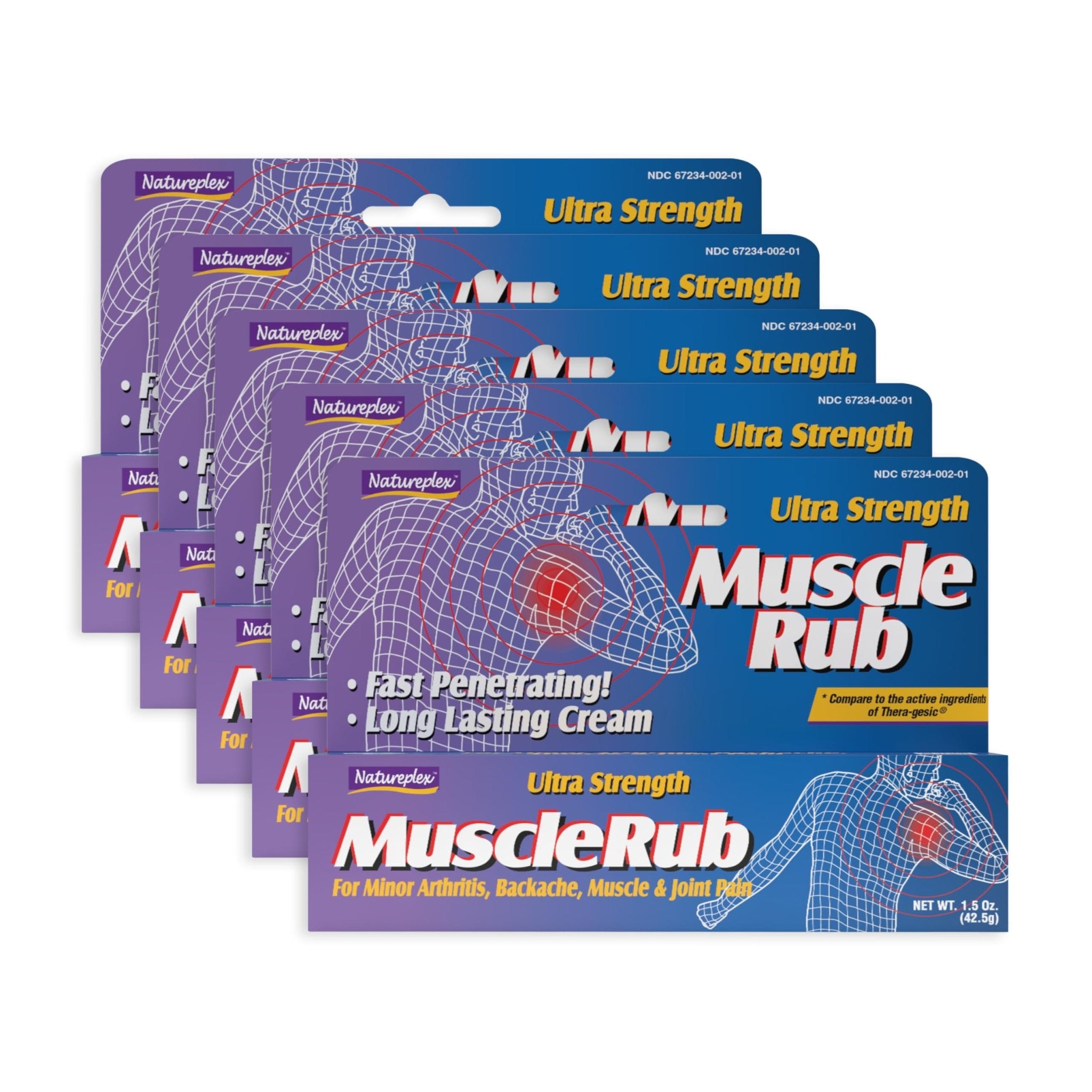Natureplex Ultra Strength Muscle Rub Cream 1.5 oz (Pack of 5) – Menthol & Methyl Salicylate, Fast-Penetrating, Long-Lasting Relief for Muscle & Joint Discomfort (Minor Aches, Backache, Strains) - TrustMedUSA