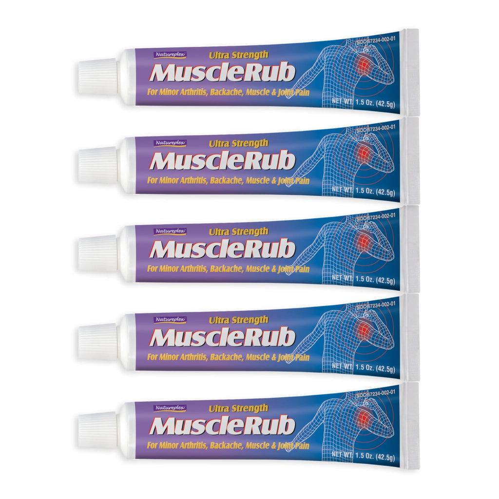 Natureplex Ultra Strength Muscle Rub Cream 1.5 oz (Pack of 5) – Menthol & Methyl Salicylate, Fast-Penetrating, Long-Lasting Relief for Muscle & Joint Discomfort (Minor Aches, Backache, Strains) - TrustMedUSA
