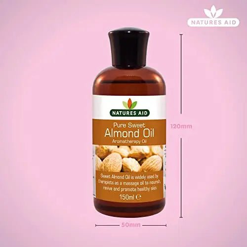 Natures Aid Almond Oil, Pure, Sweet Almond Oil, Massage Oil, Suited to Dry, Sensitive Skin - TrustMedUSA