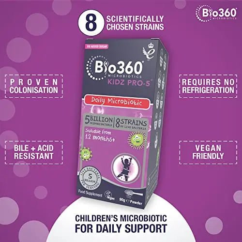 Natures Aid Bio360 Kidz Pro-5 (5 Billion Bacteria) from Natures Aid, Children's Microbiotic - TrustMedUSA