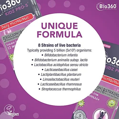 Natures Aid Bio360 Kidz Pro-5 (5 Billion Bacteria) from Natures Aid, Children's Microbiotic - TrustMedUSA