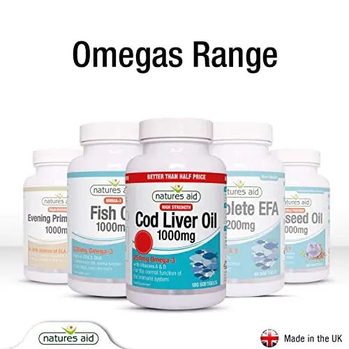 Natures Aid Cod Liver Oil, 1000 mg, 180 Softgel Capsules (High Strength, 254 mg Omega - TrustMedUSA
