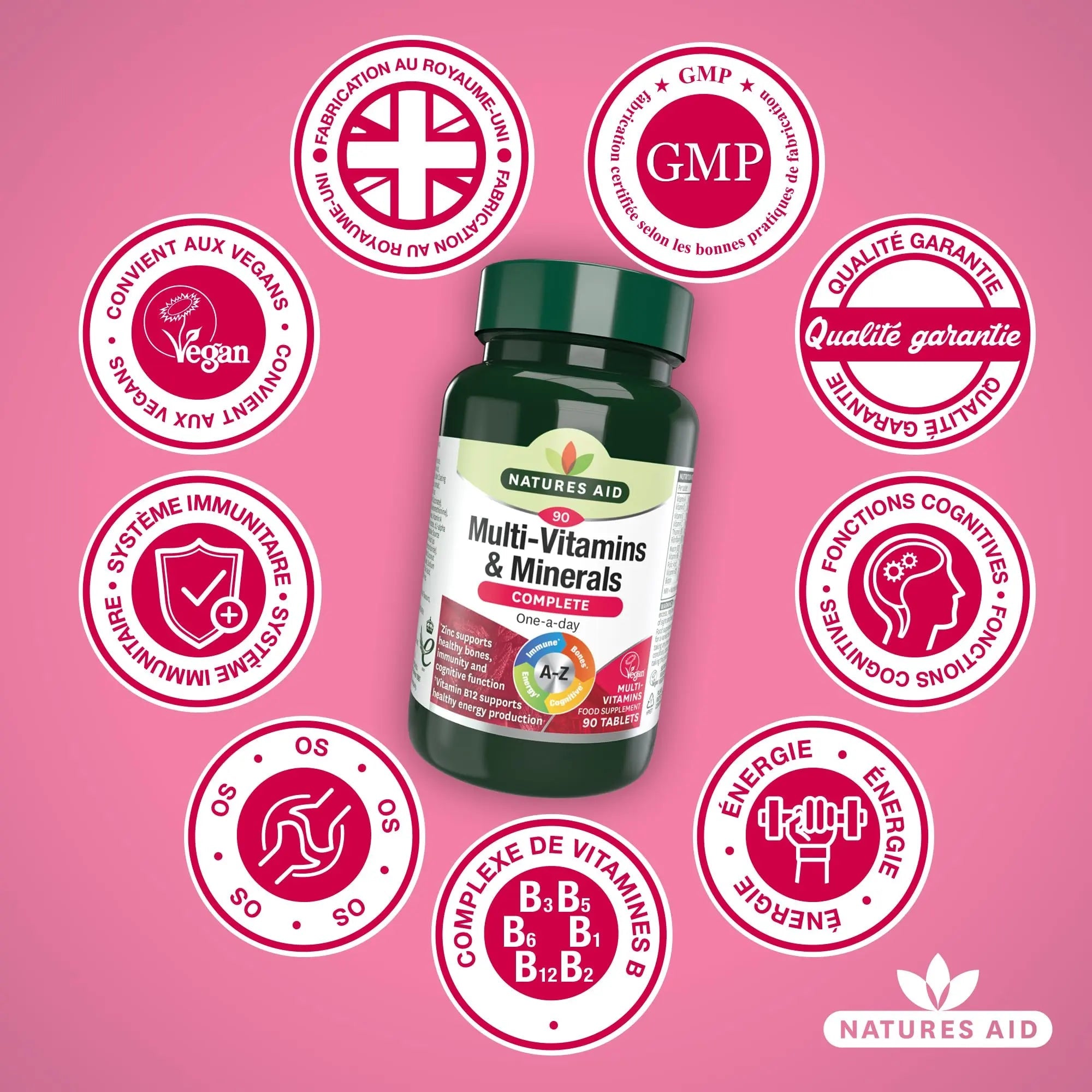Natures Aid Multivitamins and Minerals, 90 Count (Pack of 1), (Packing may vary) - TrustMedUSA