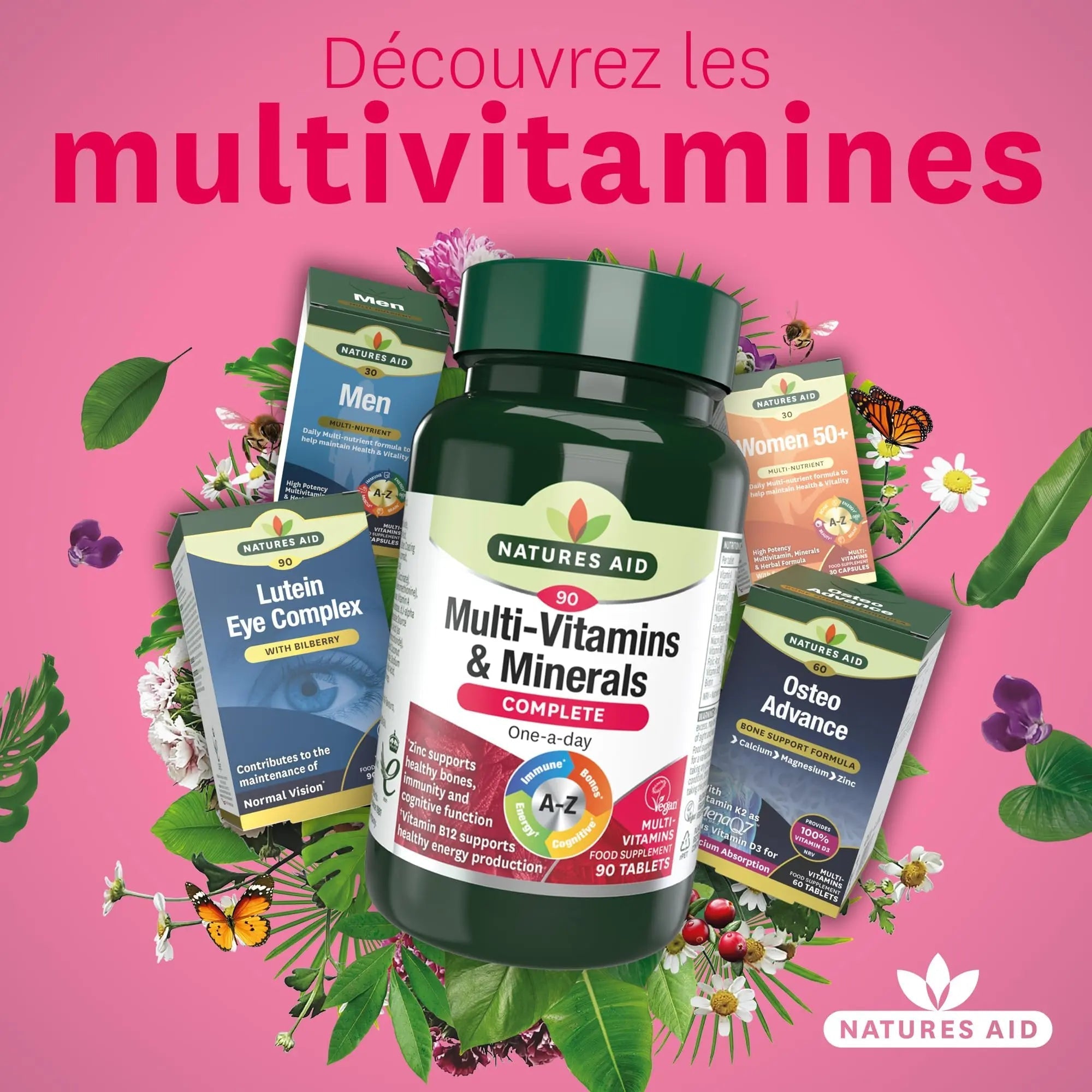 Natures Aid Multivitamins and Minerals, 90 Count (Pack of 1), (Packing may vary) - TrustMedUSA