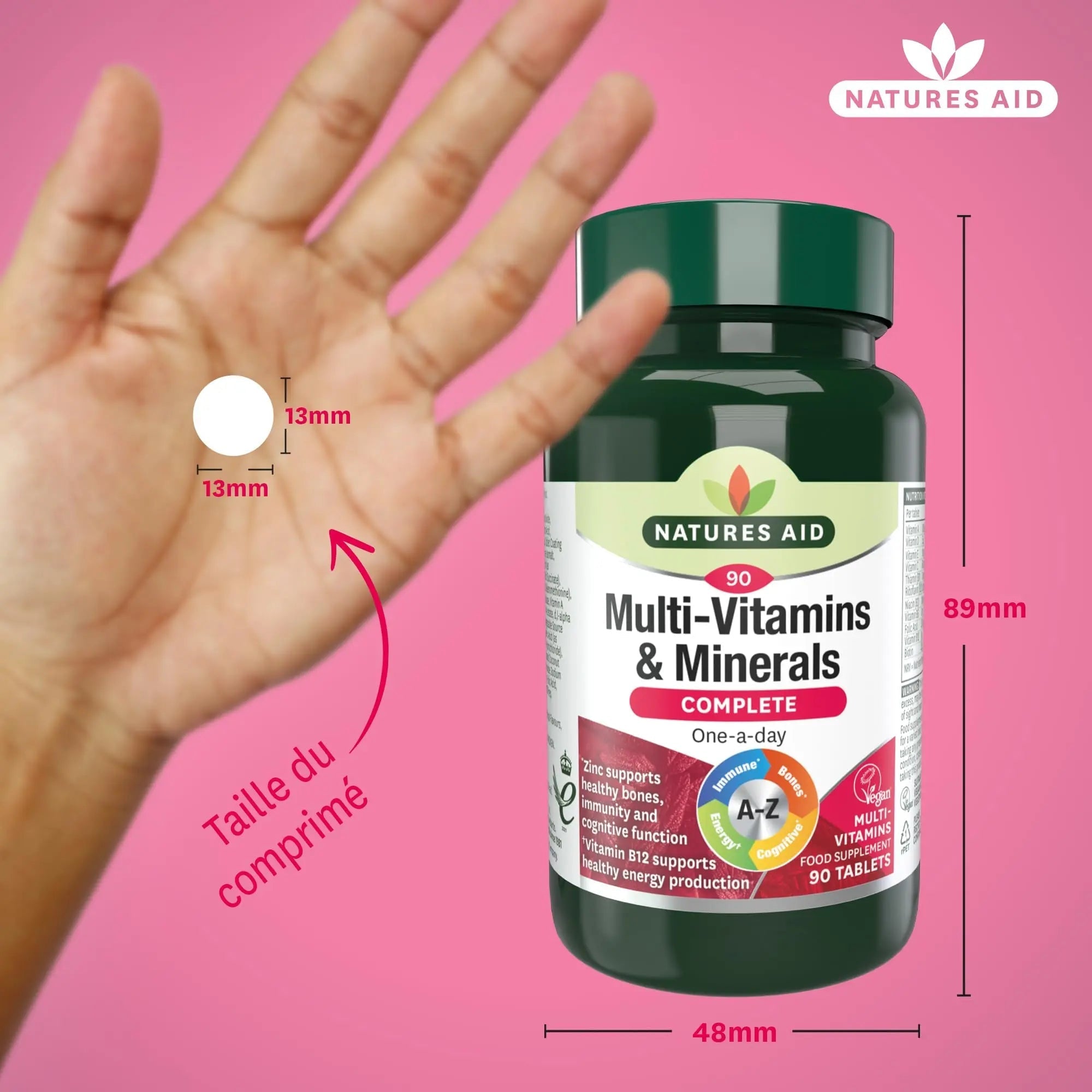 Natures Aid Multivitamins and Minerals, 90 Count (Pack of 1), (Packing may vary) - TrustMedUSA