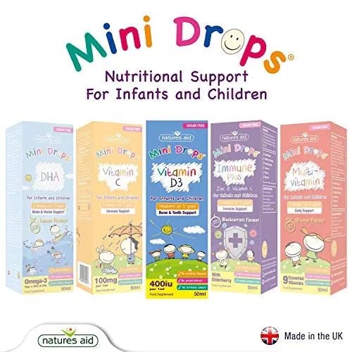 Natures Aid Vitamin D3 Mini Drops for Infants and Children, Sugar Free, 50ml - TrustMedUSA