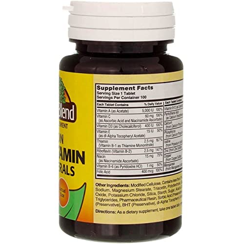 Nature's Blend Multiple Vitamin with Minerals No Iron 100 Tabs - TrustMedUSA
