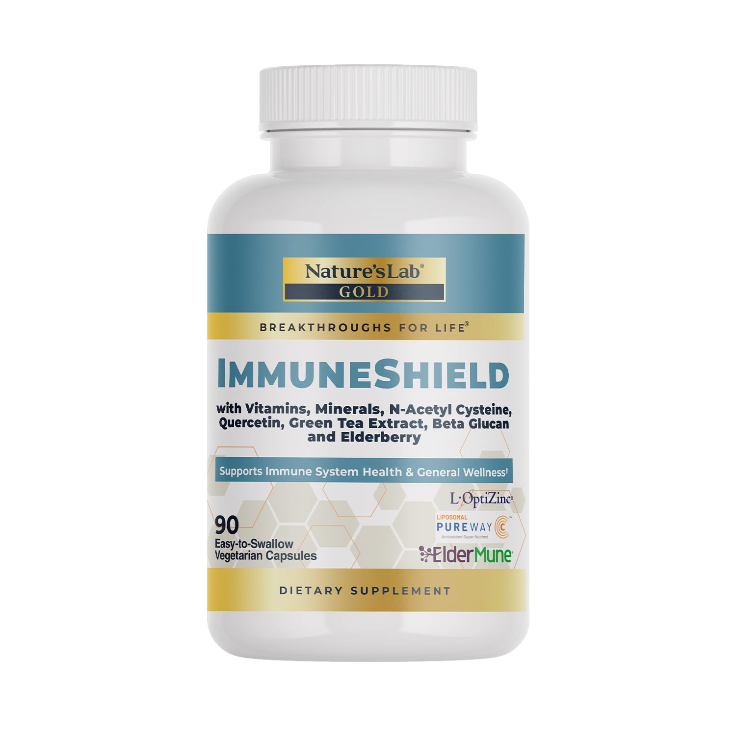 Nature's Lab Gold ImmuneShield - Supports Immune System Health & General Wellness* - 90 Capsules (30 Day Supply) - TrustMedUSA