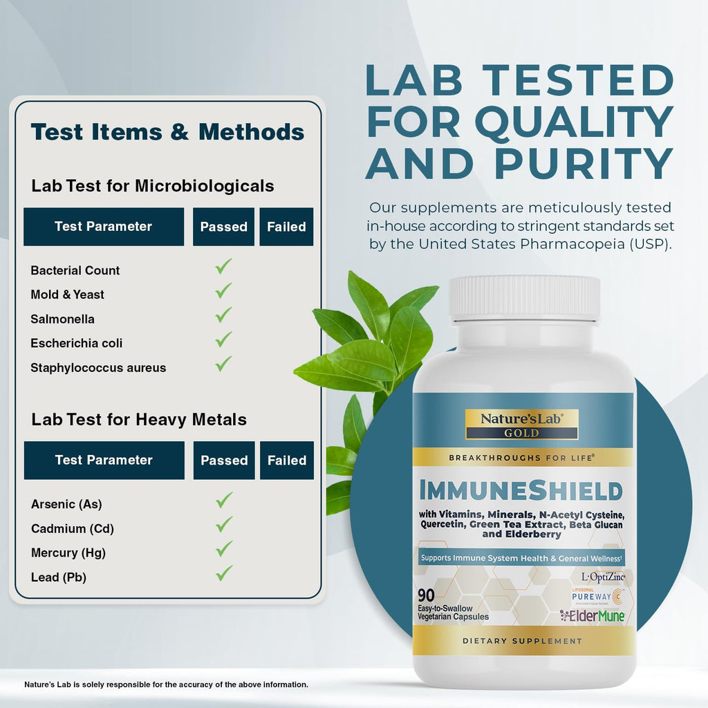 Nature's Lab Gold ImmuneShield - Supports Immune System Health & General Wellness* - 90 Capsules (30 Day Supply) - TrustMedUSA