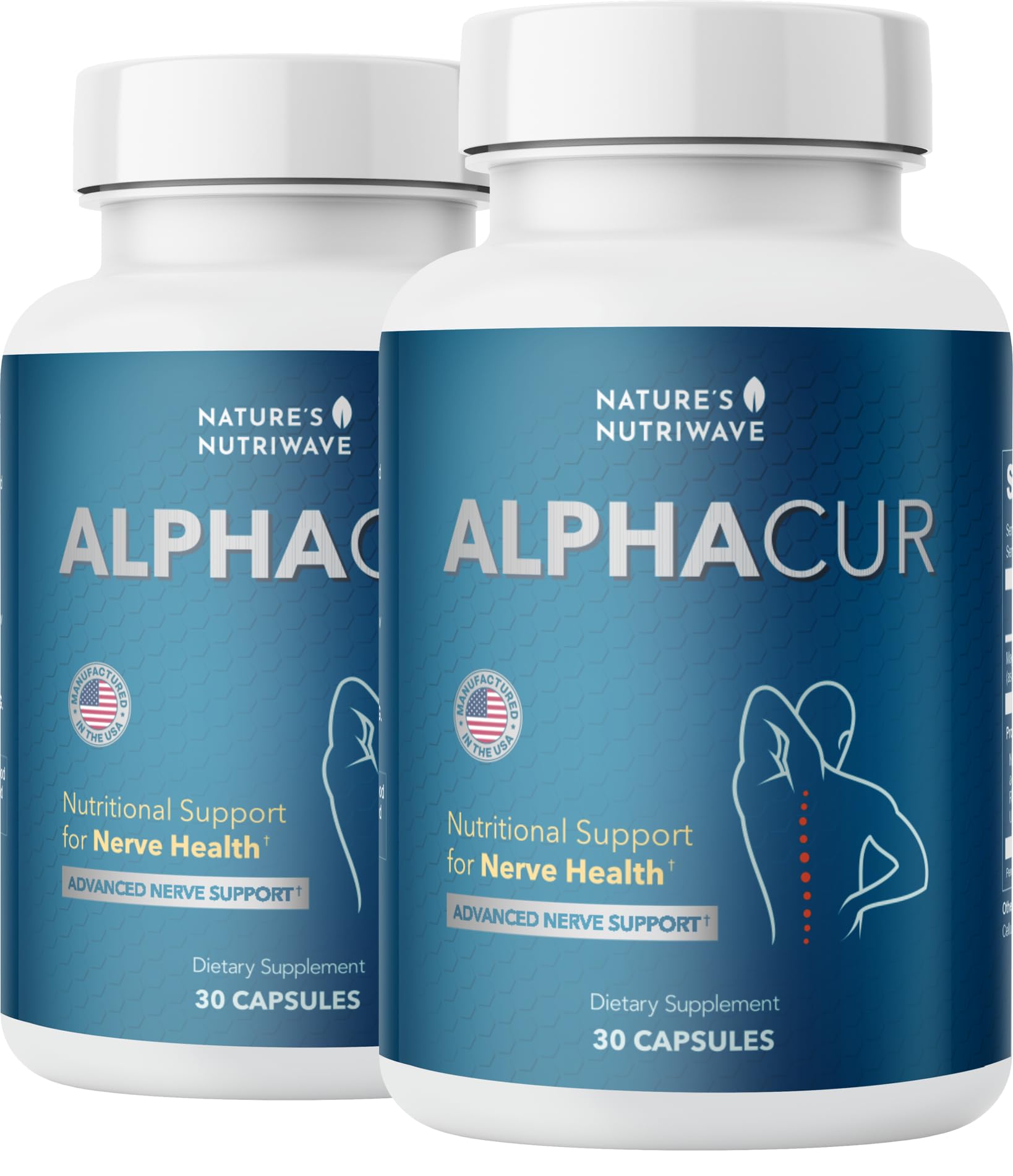 Nature’s NutriWave Alphacur – Natural Supplement with Magnesium, Alpha Lipoic Acid, Turmeric & CoQ10 – Non-GMO, 100% Natural, Made in the USA, GMP-Certified – 30 Capsules, 2 Month Supply - TrustMedUSA