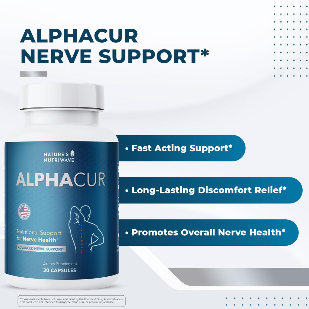 Nature’s NutriWave Alphacur – Natural Supplement with Magnesium, Alpha Lipoic Acid, Turmeric & CoQ10 – Non-GMO, 100% Natural, Made in the USA, GMP-Certified – 30 Capsules, 2 Month Supply - TrustMedUSA