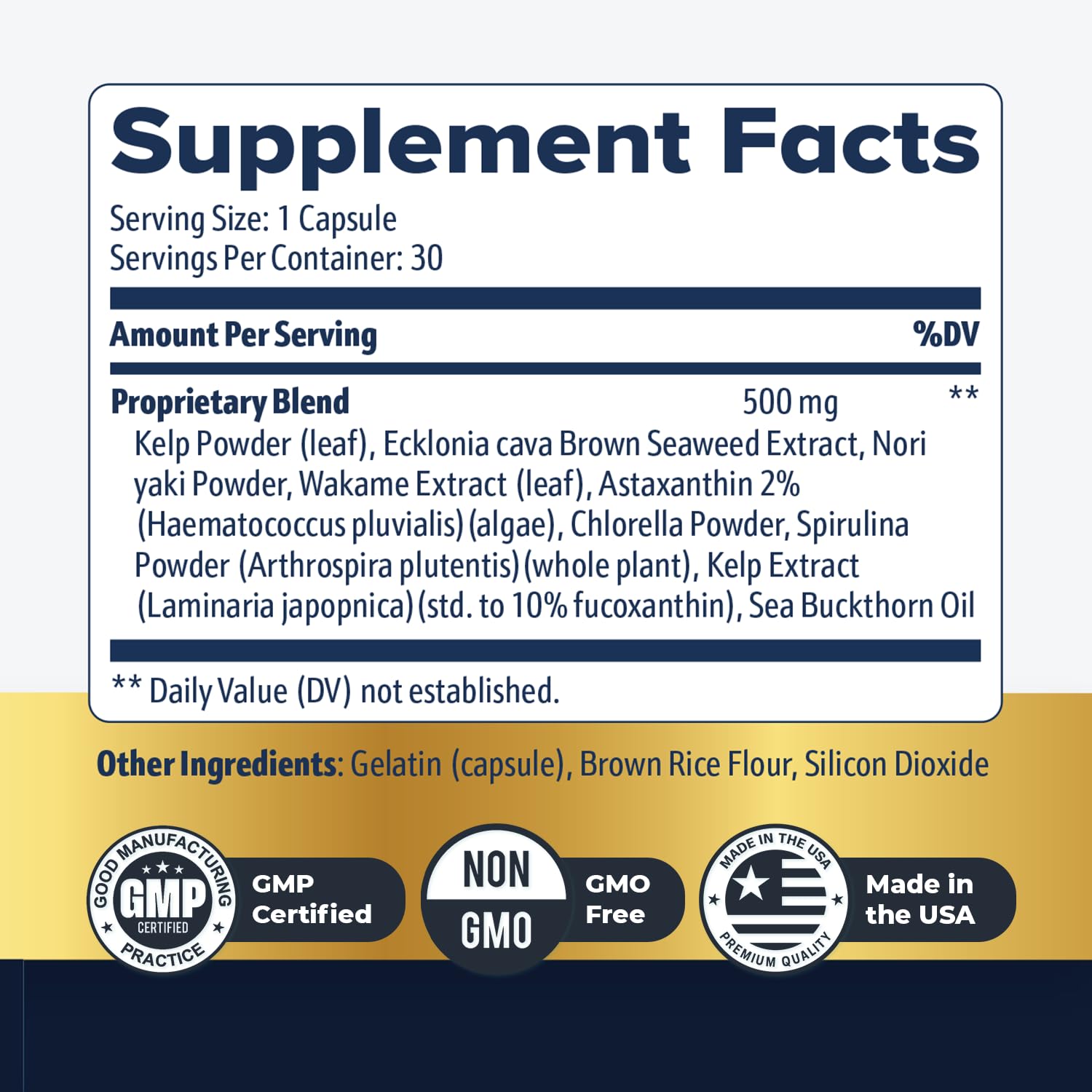 Nature’s NutriWave AquaPeace – Aqua Peace Caps Daily Marine-Based Supplement with Seaweed & Algae Extracts – Clean, Stimulant-Free Formula – Non-GMO, Made in USA - 30 Capsules, 1 Month Supply - TrustMedUSA